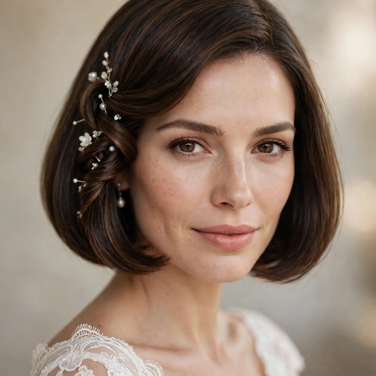 Classic bob with bridal twist