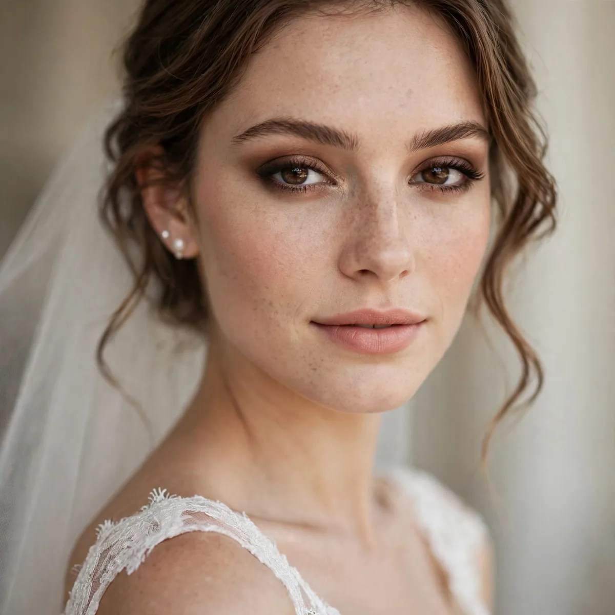 Bride with soft brown smokey eye