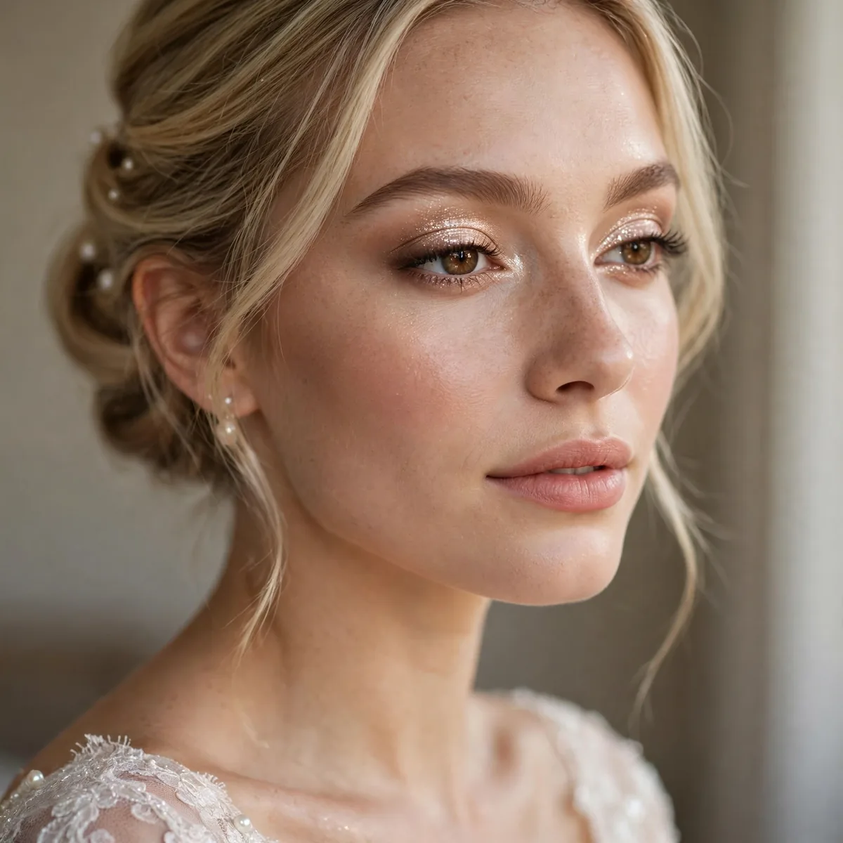 Champagne shimmer eyeshadow bridal