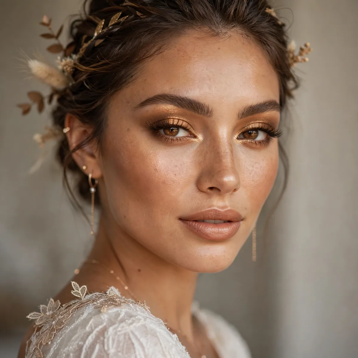 Bronzed bridal makeup look