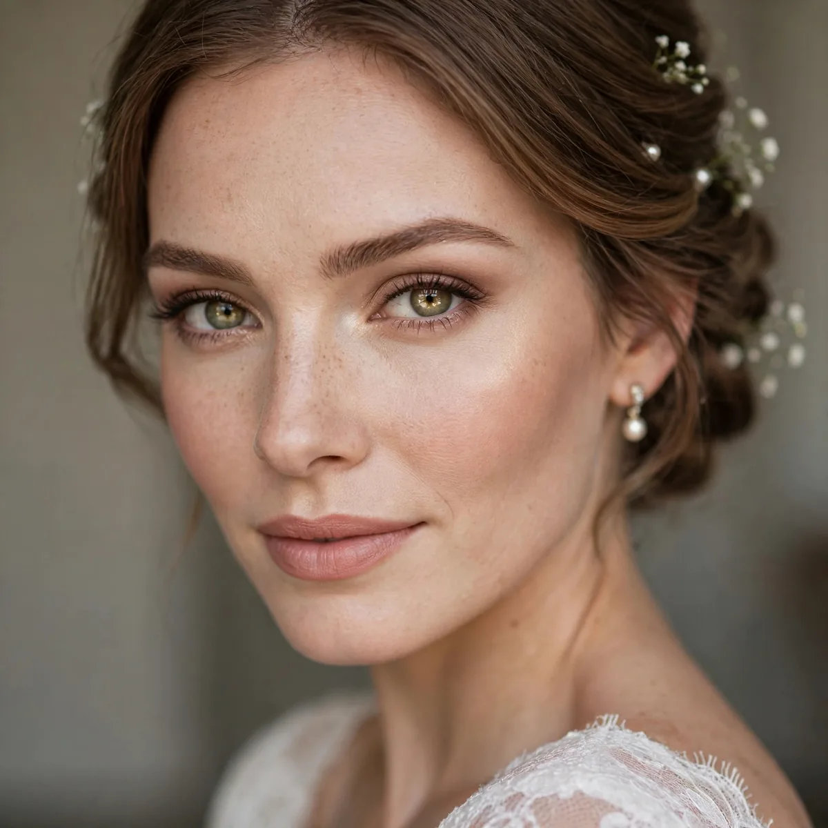 Softly contoured bridal makeup