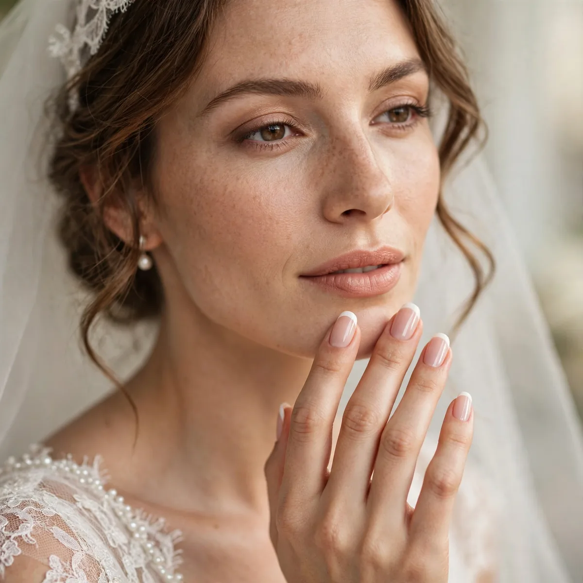 Classic French manicure bridal