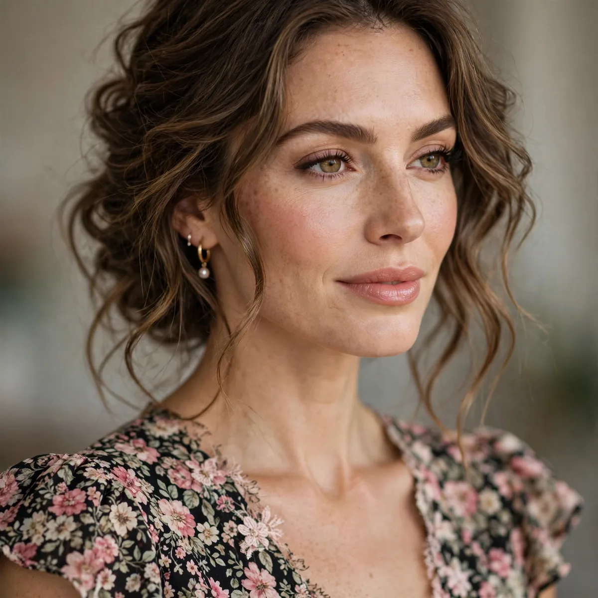 Floral midi dress shower guest