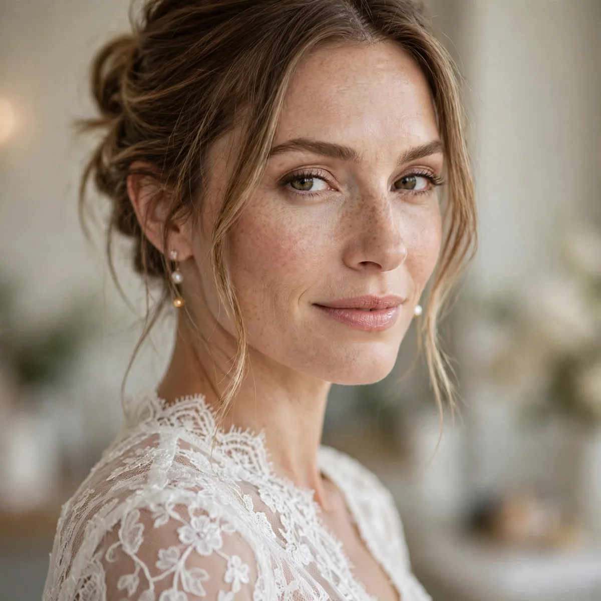 White lace dress bridal shower
