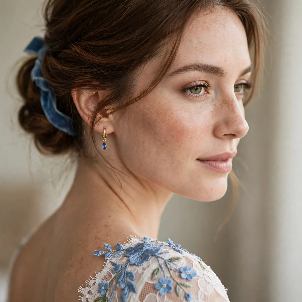 Something blue bridal shower detail
