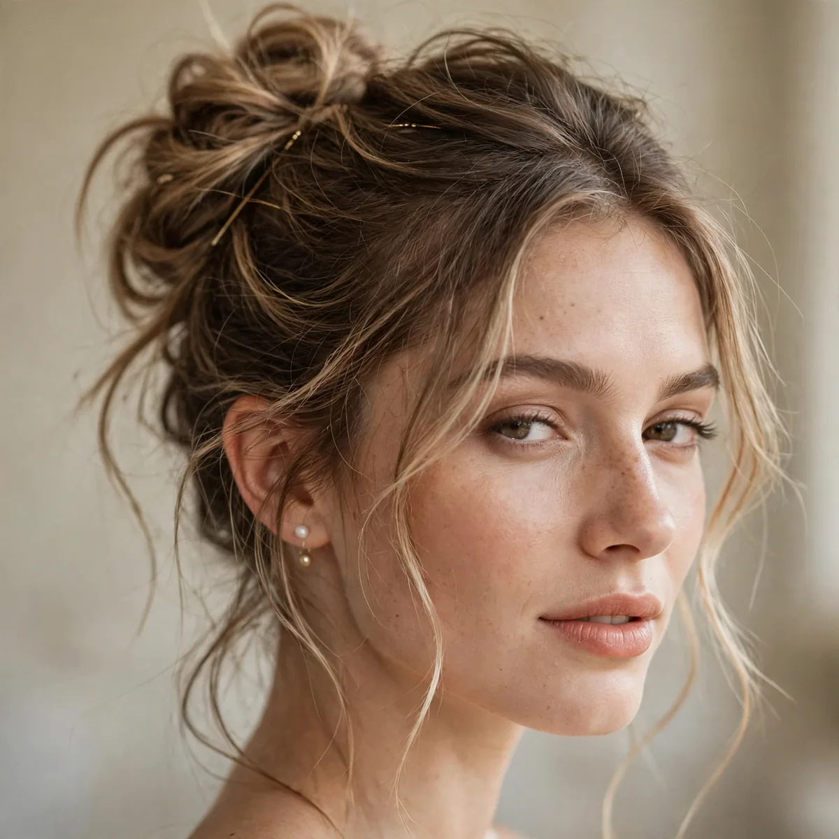 Effortlessly chic messy bridal bun