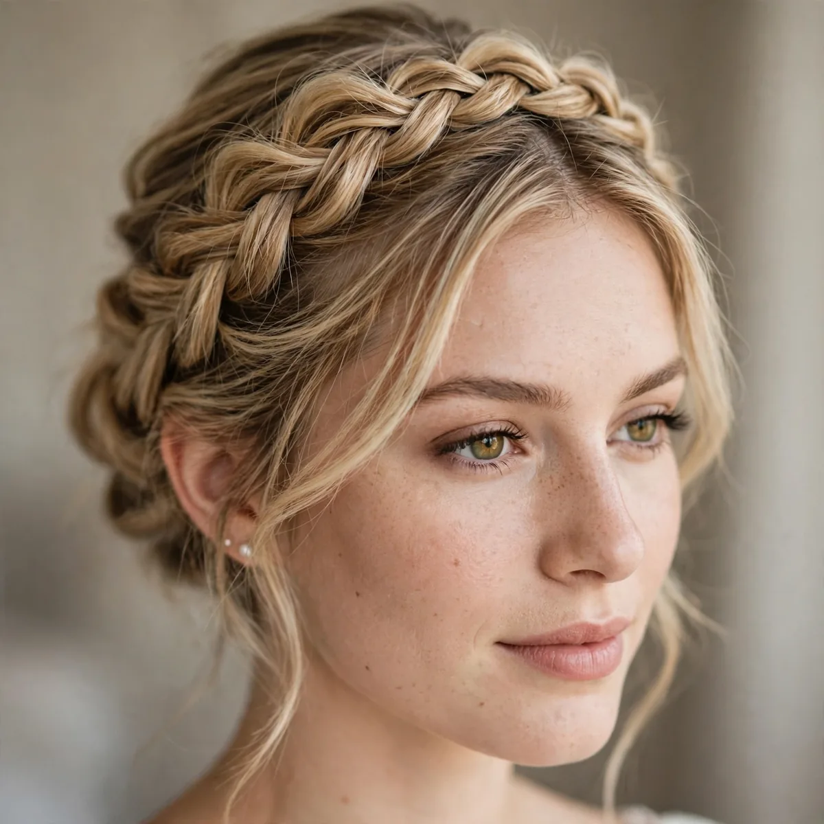 Twisted halo bridal updo