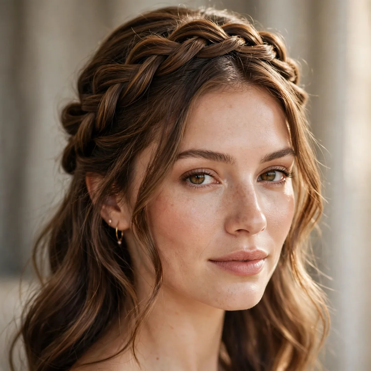 Half-up twisted crown bridesmaid style