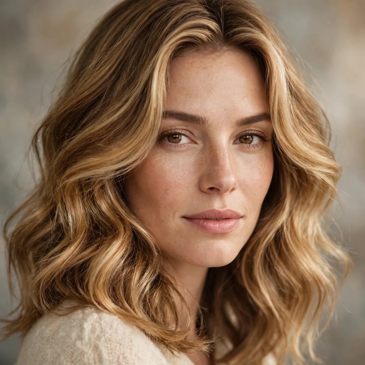 Classic golden bronde hair color