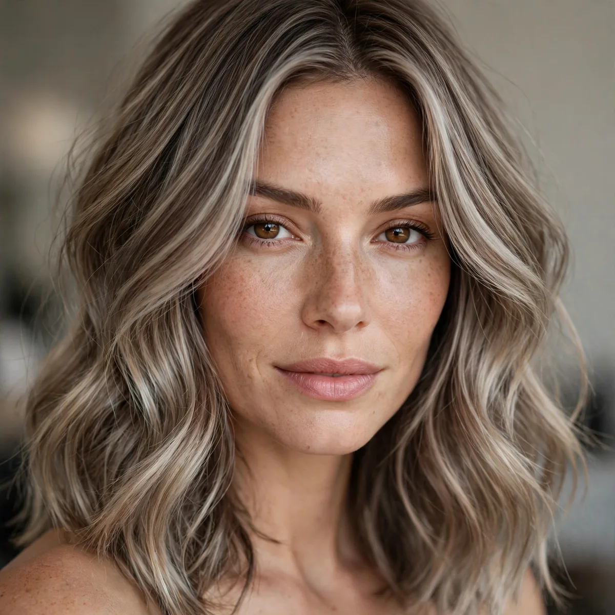 Cool ash bronde hair color