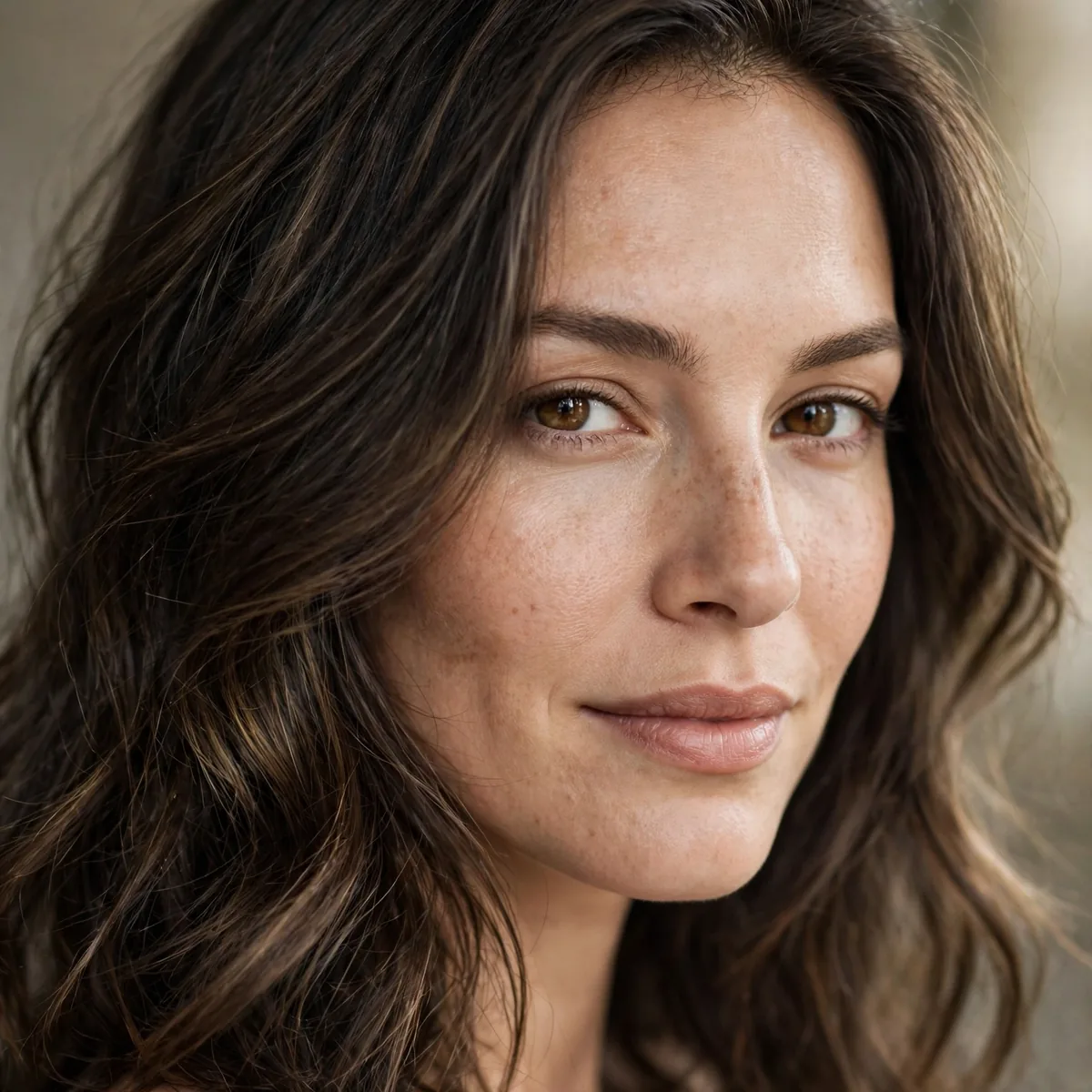 Dark bronde hair color, barely lighter than brown