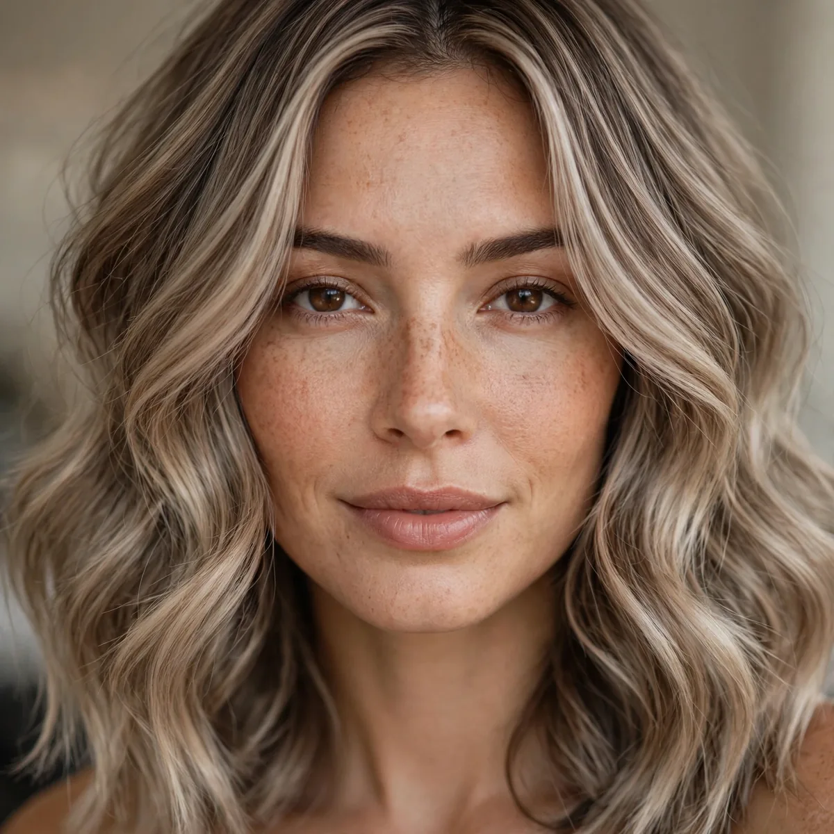 Cool beige bronde hair color