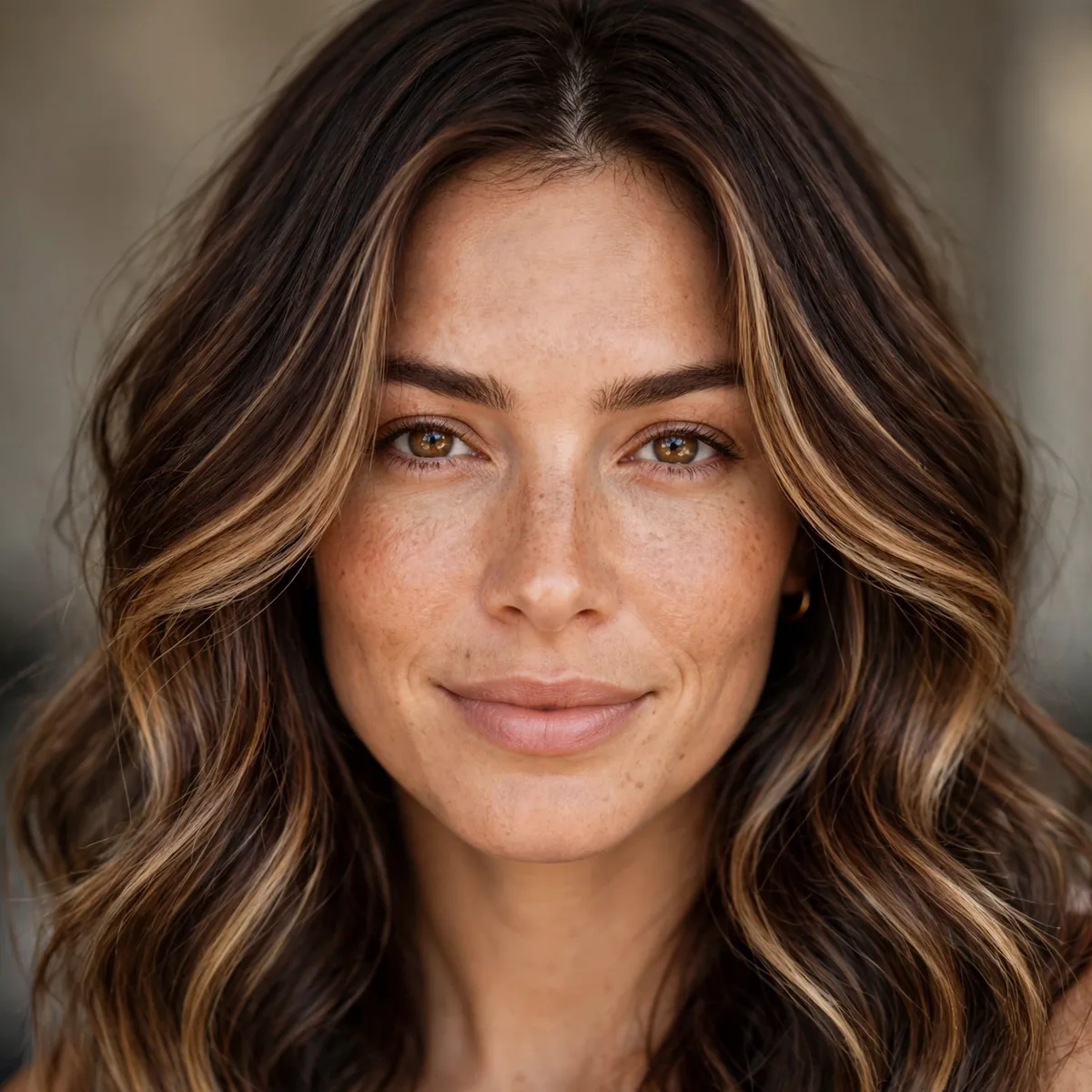 Chocolate brown base with bronde highlights