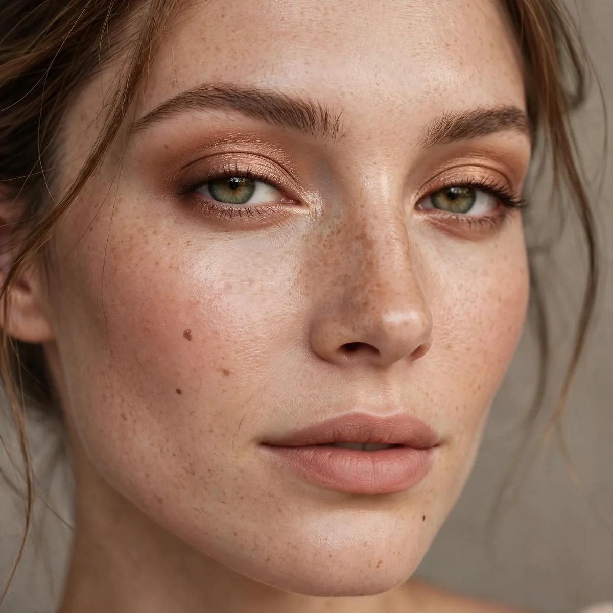 Soft bronze daytime eyeshadow
