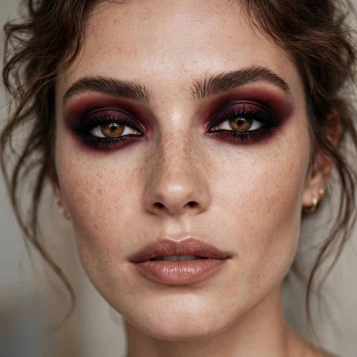 Oxblood smokey eyeshadow look