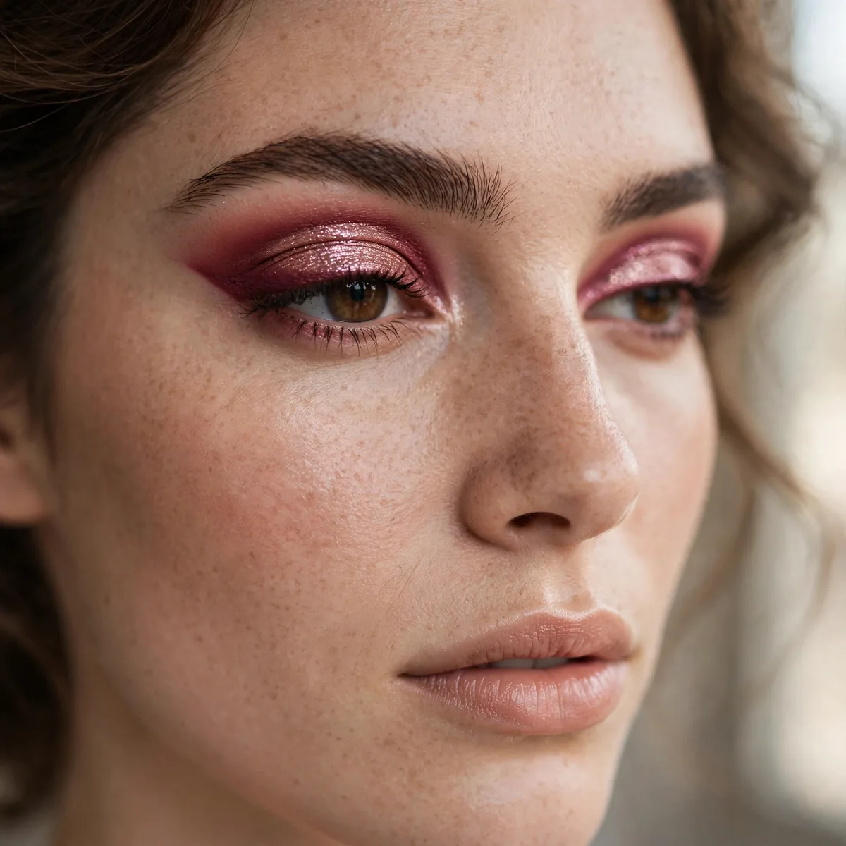 Cranberry cut crease eyeshadow look