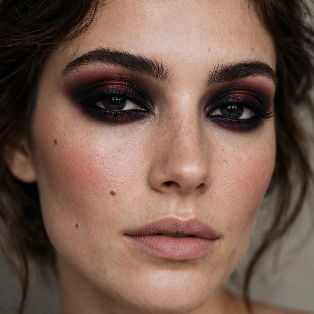 Dark blackened cherry smokey eye