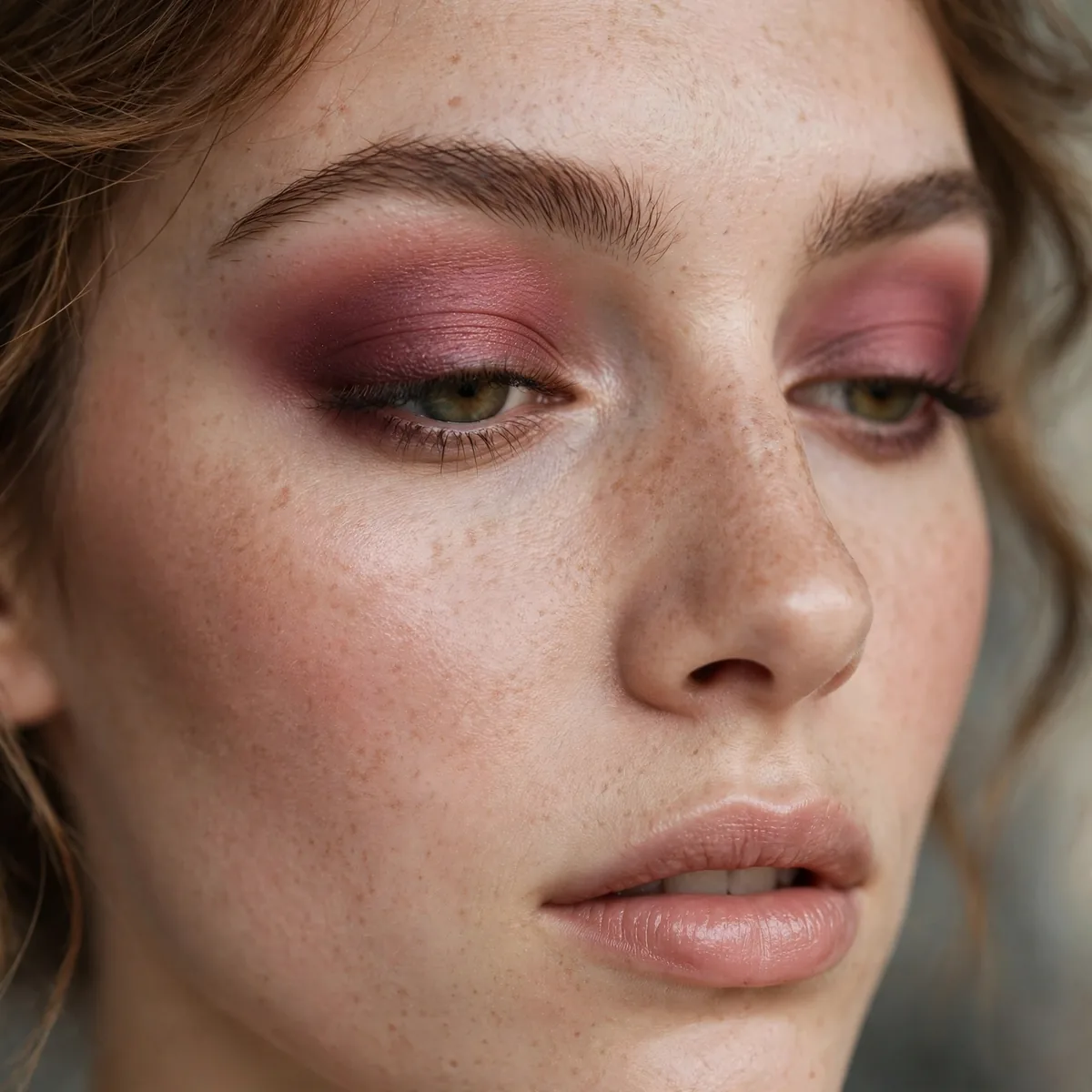 Soft burgundy transition eyeshadow