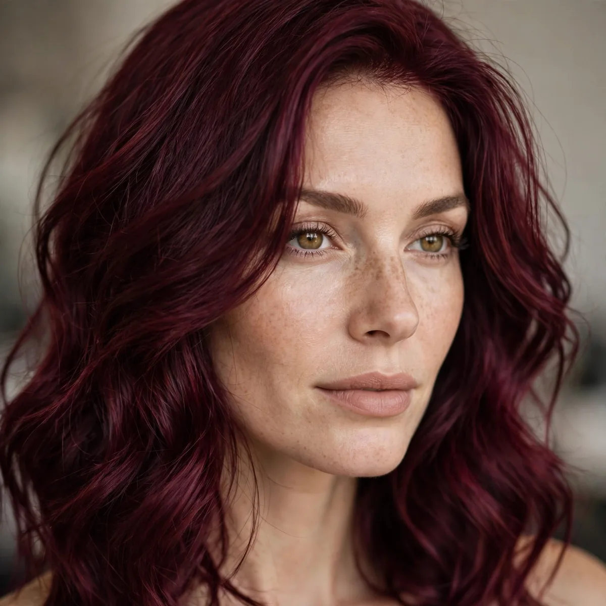 Classic burgundy wine hair color