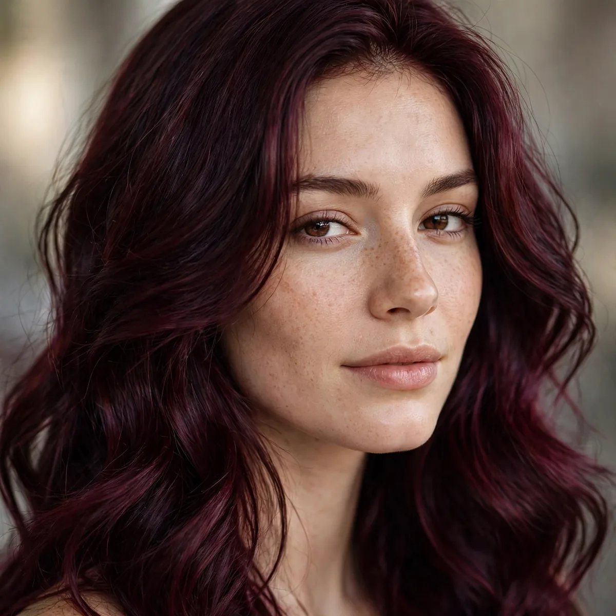 Dark wine burgundy hair