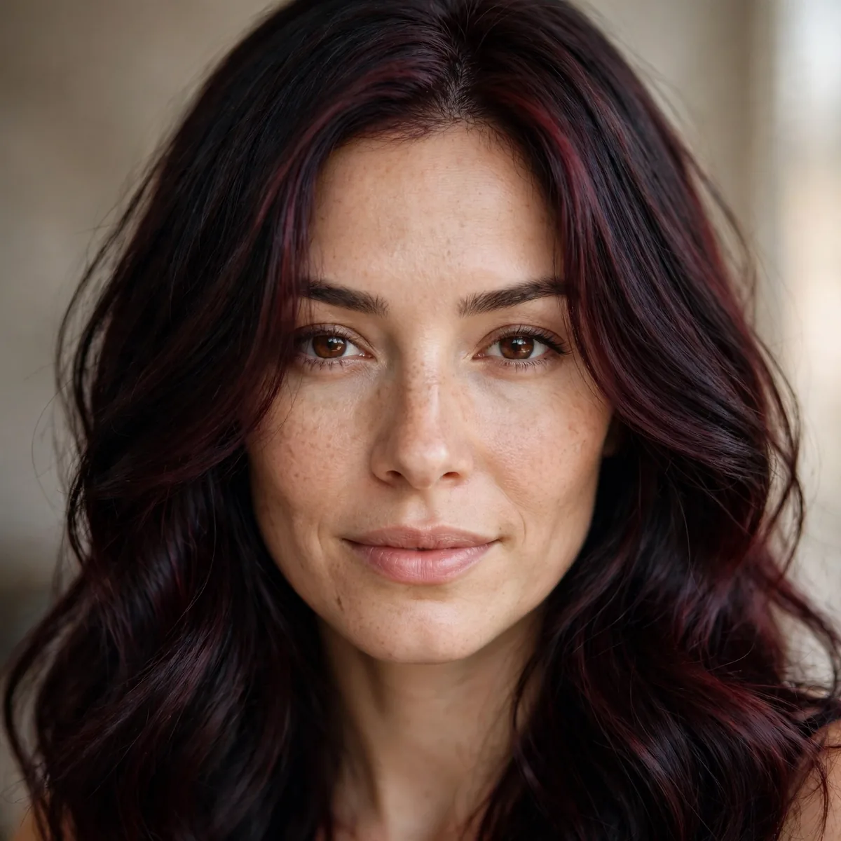 Black burgundy near-black hair color