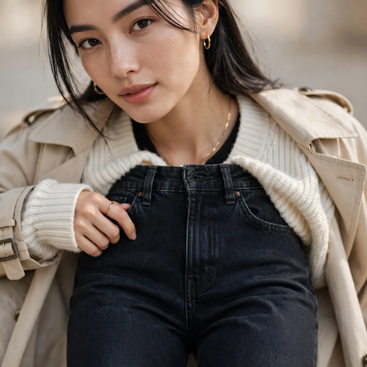 Dark straight leg jeans