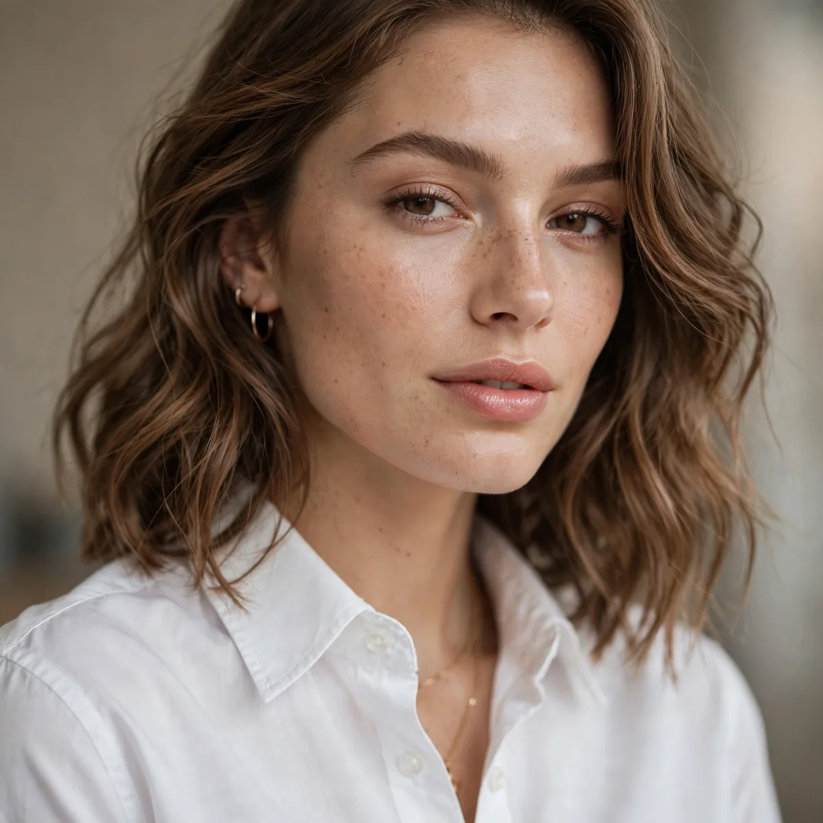 Crisp white button down shirt