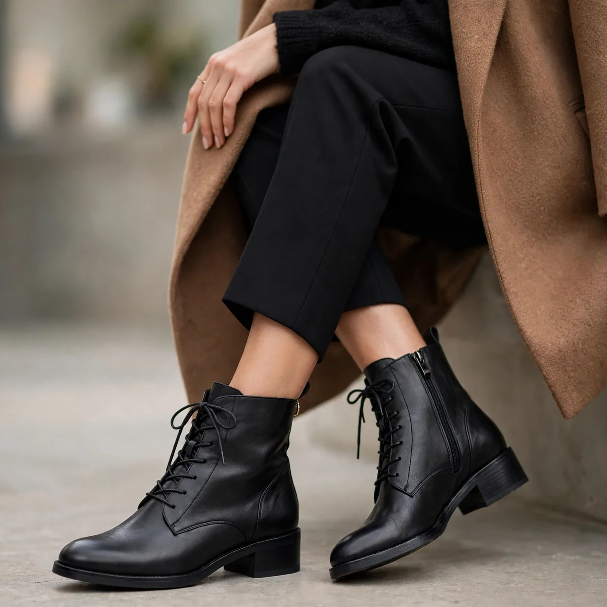 Black ankle boots