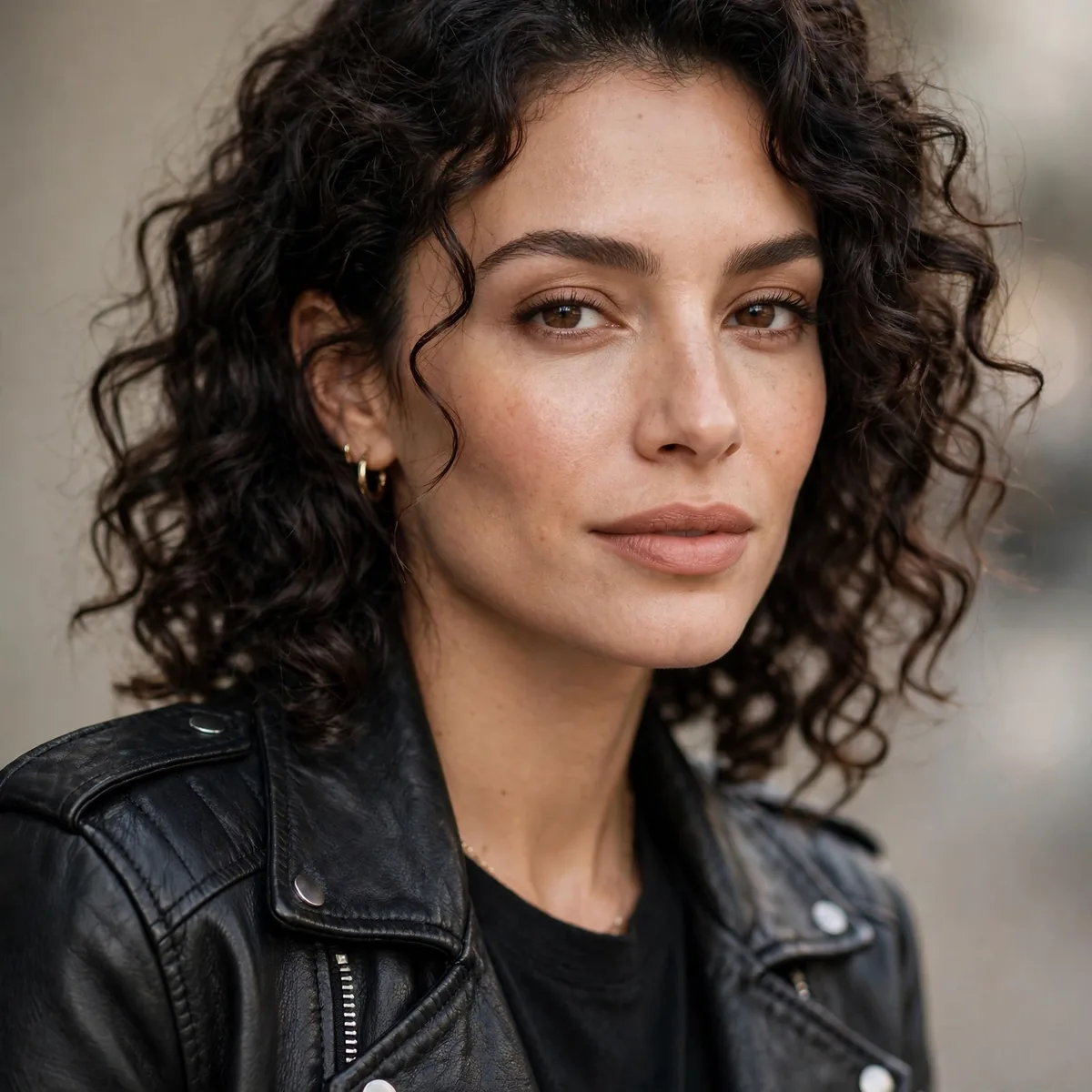 Black leather jacket
