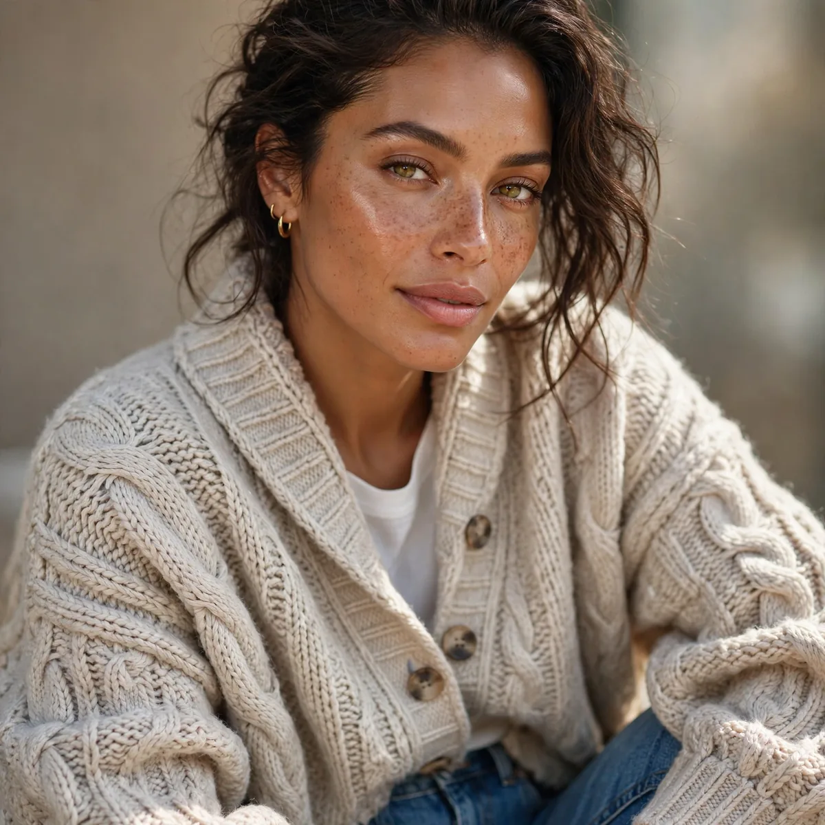 Oversized grandpa cardigan with jeans