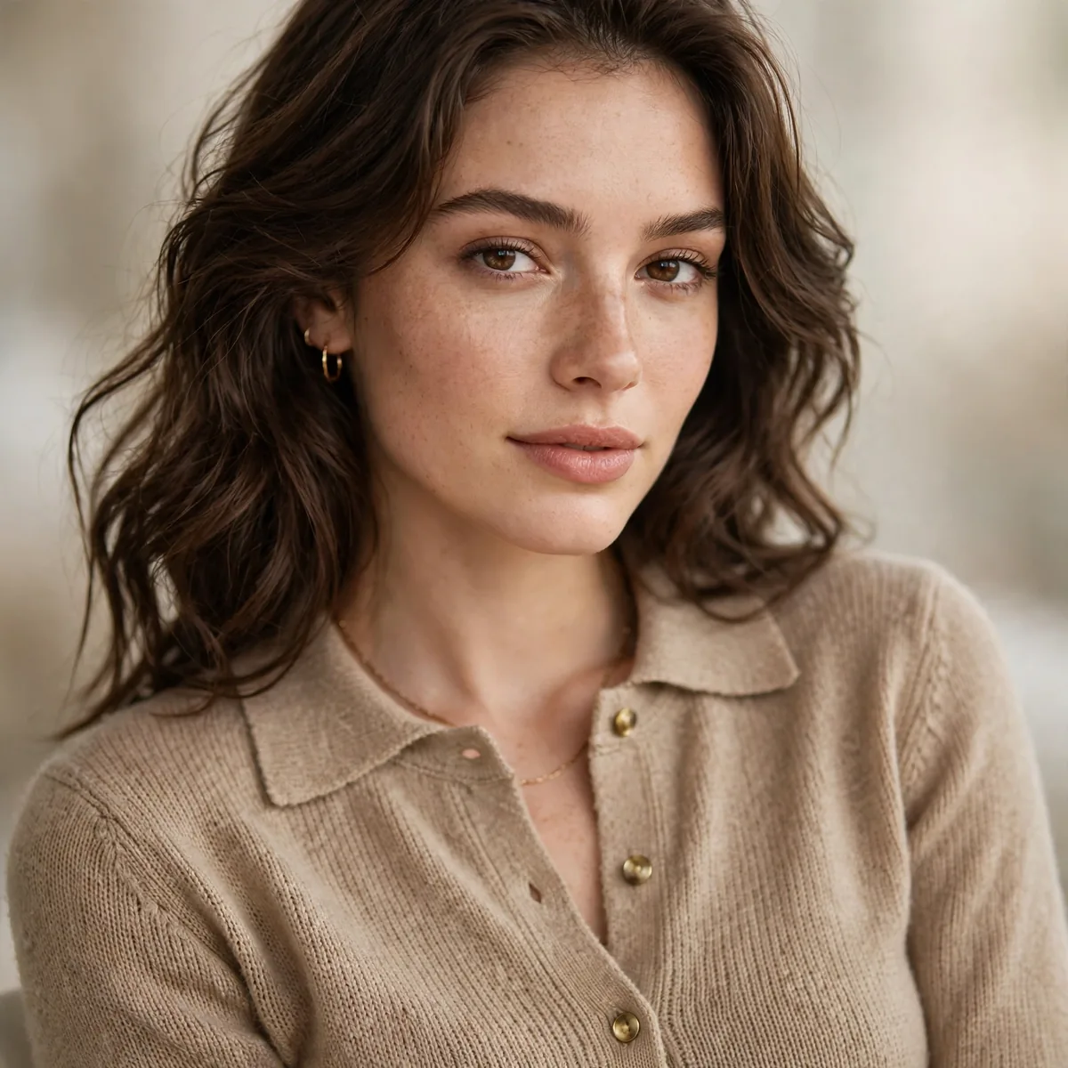 Cardigan buttoned worn as top