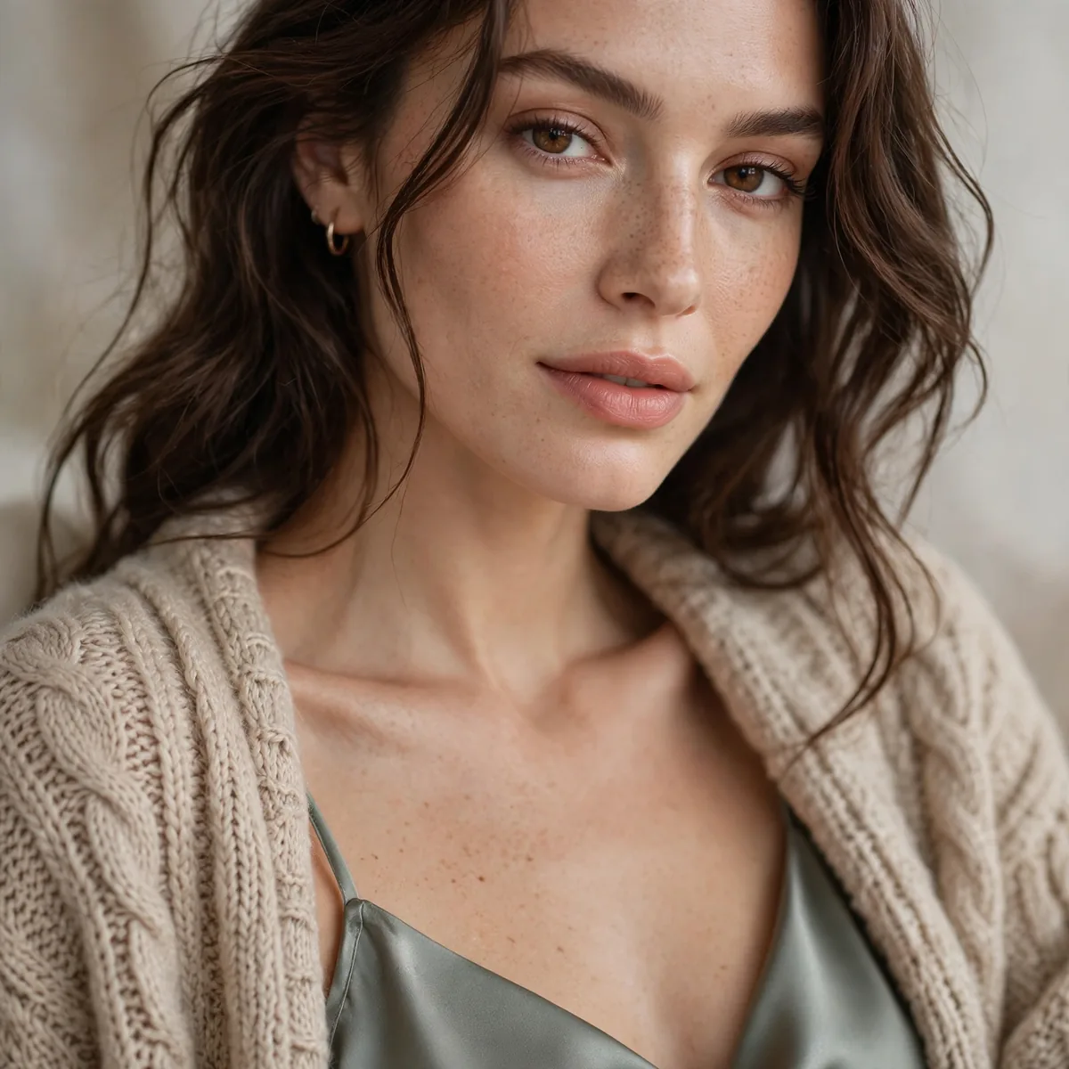 Cardigan over slip dress
