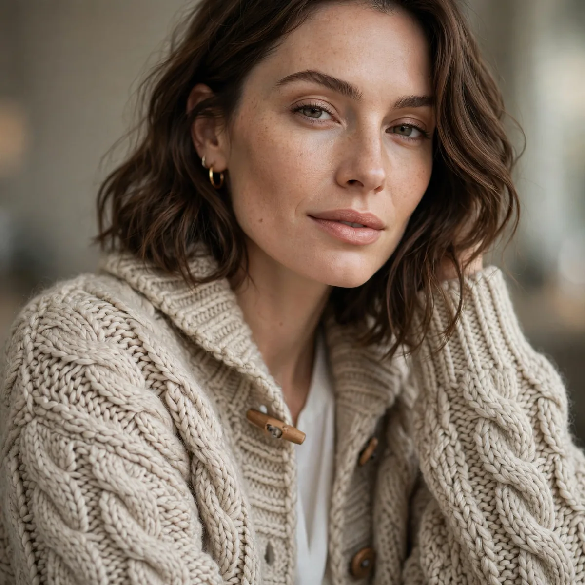 Cable knit chunky cardigan