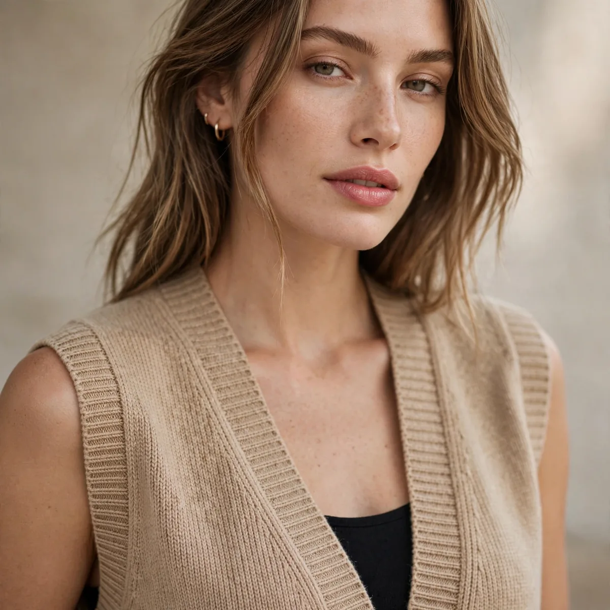 Sleeveless cardigan vest outfit