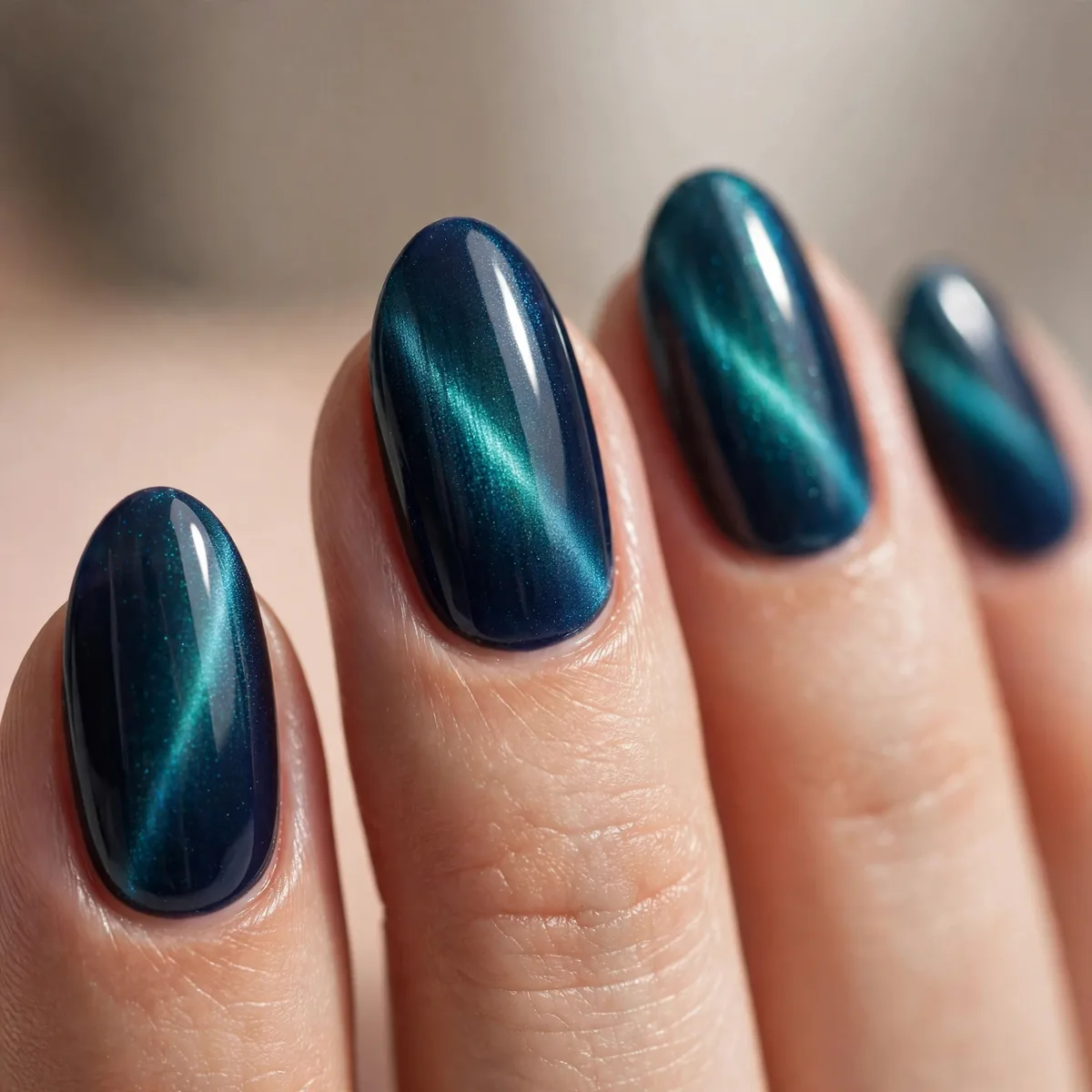 Color shifting cat eye nails