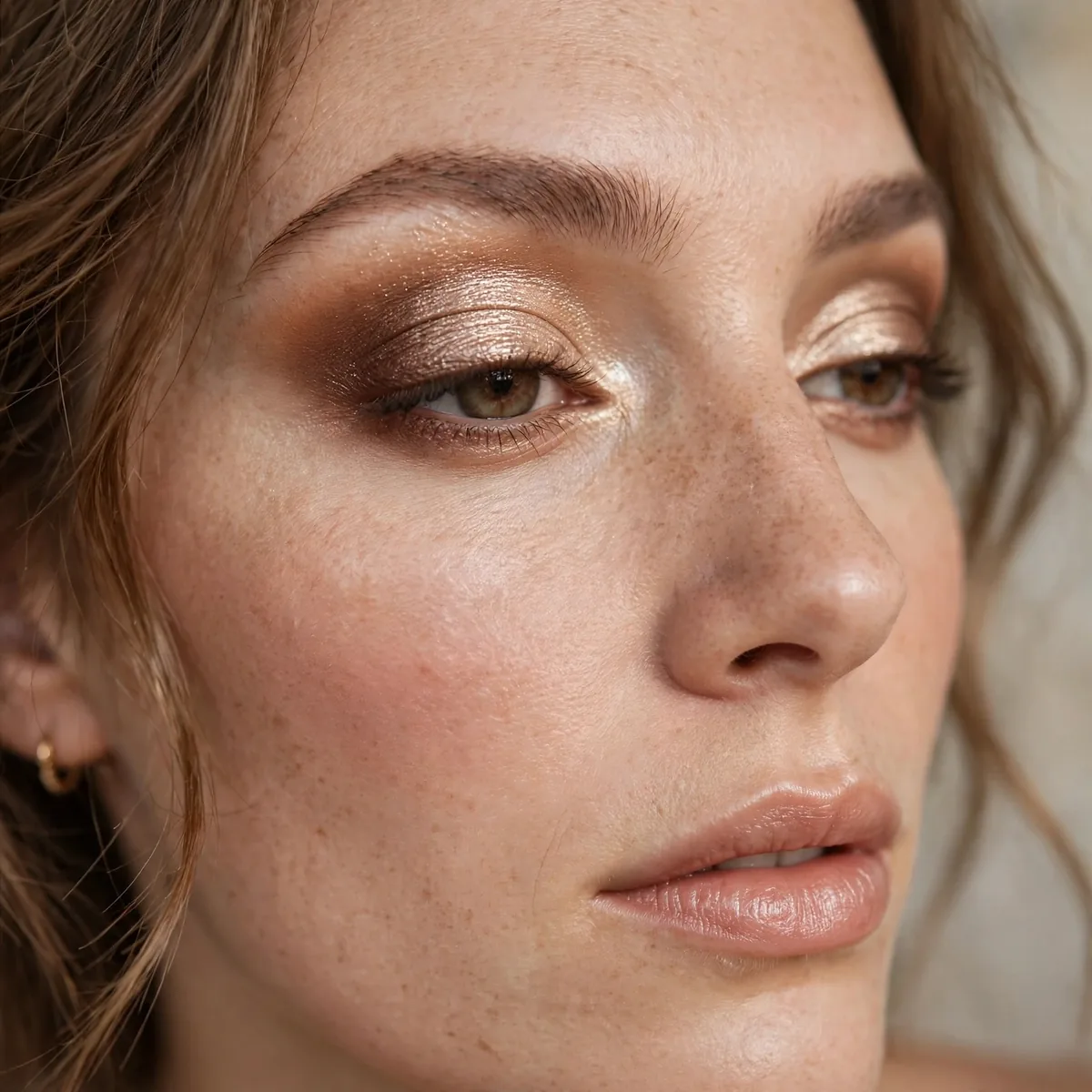 Champagne and bronze duo eyeshadow