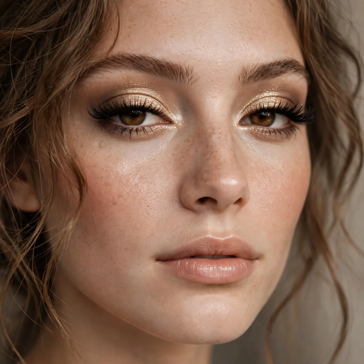 Champagne smokey eye makeup