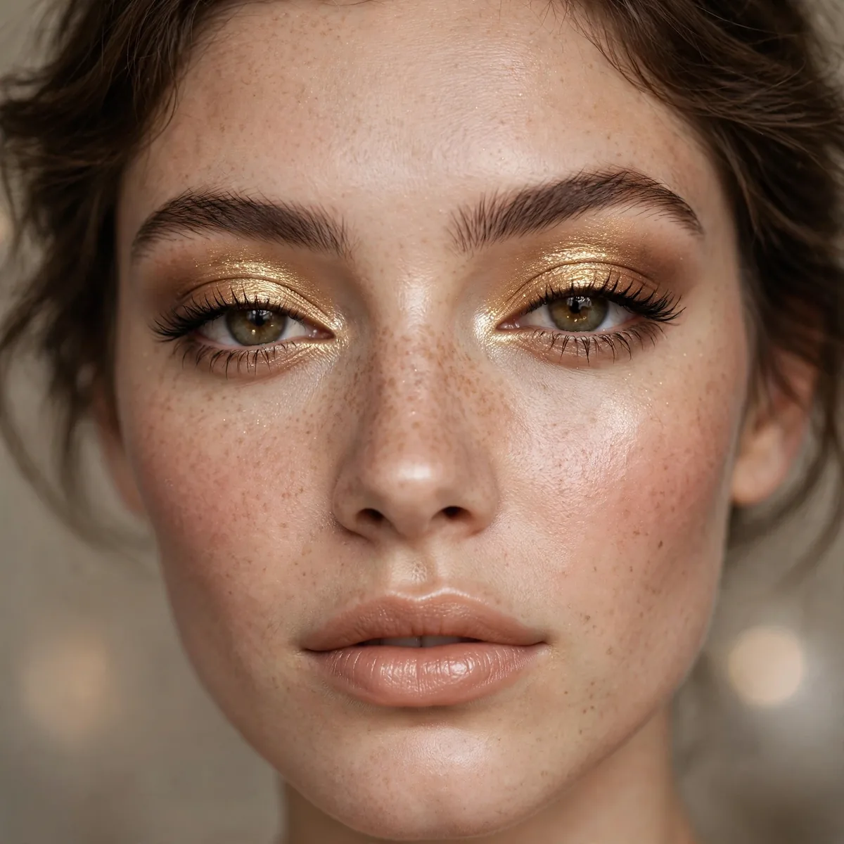 Gilded champagne eyeshadow look