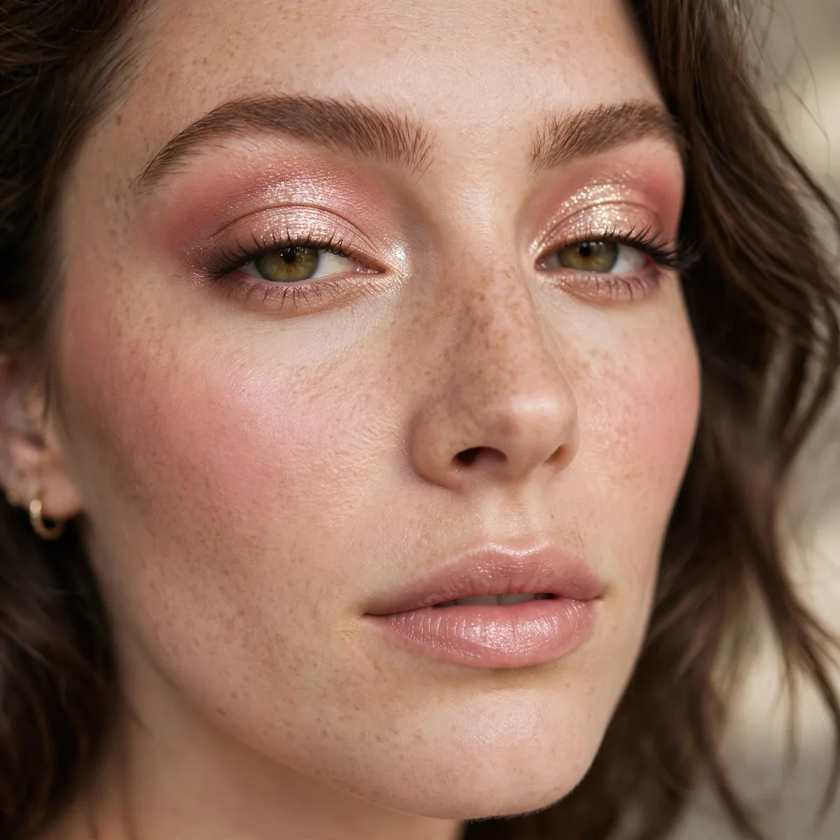 Rosy champagne eyeshadow look