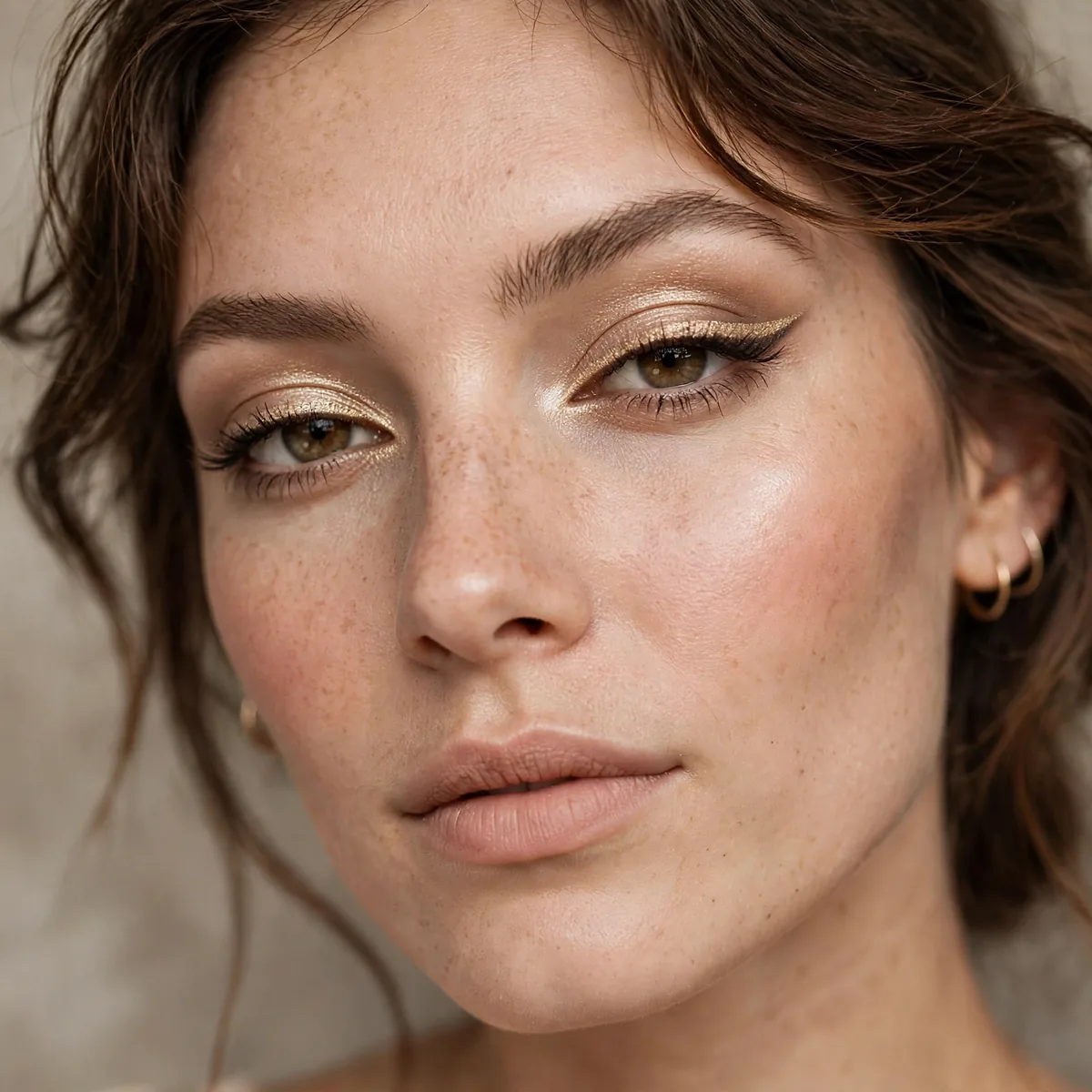 Champagne eyeliner look
