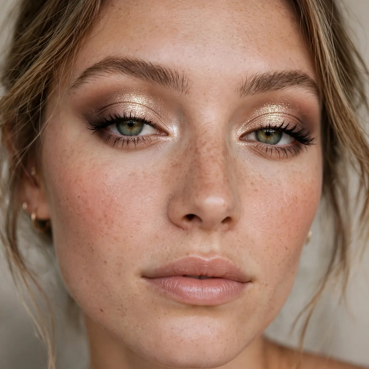 Champagne halo eyeshadow look