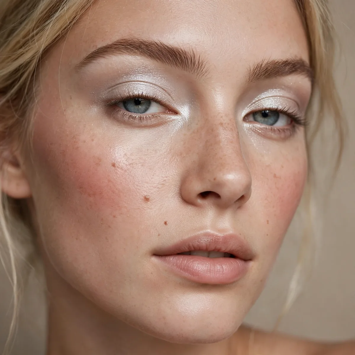 Frosted champagne cool eyeshadow