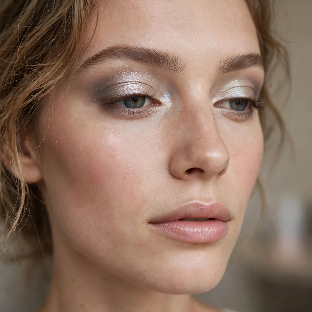 Cool champagne eyeshadow look