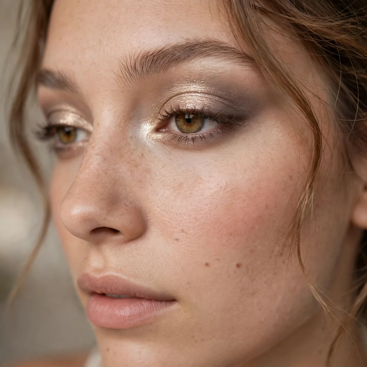 Champagne and taupe eyeshadow pairing