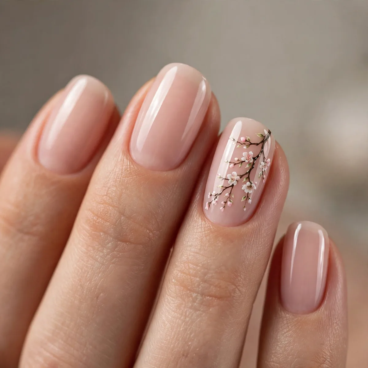 Single branch accent blossom nail