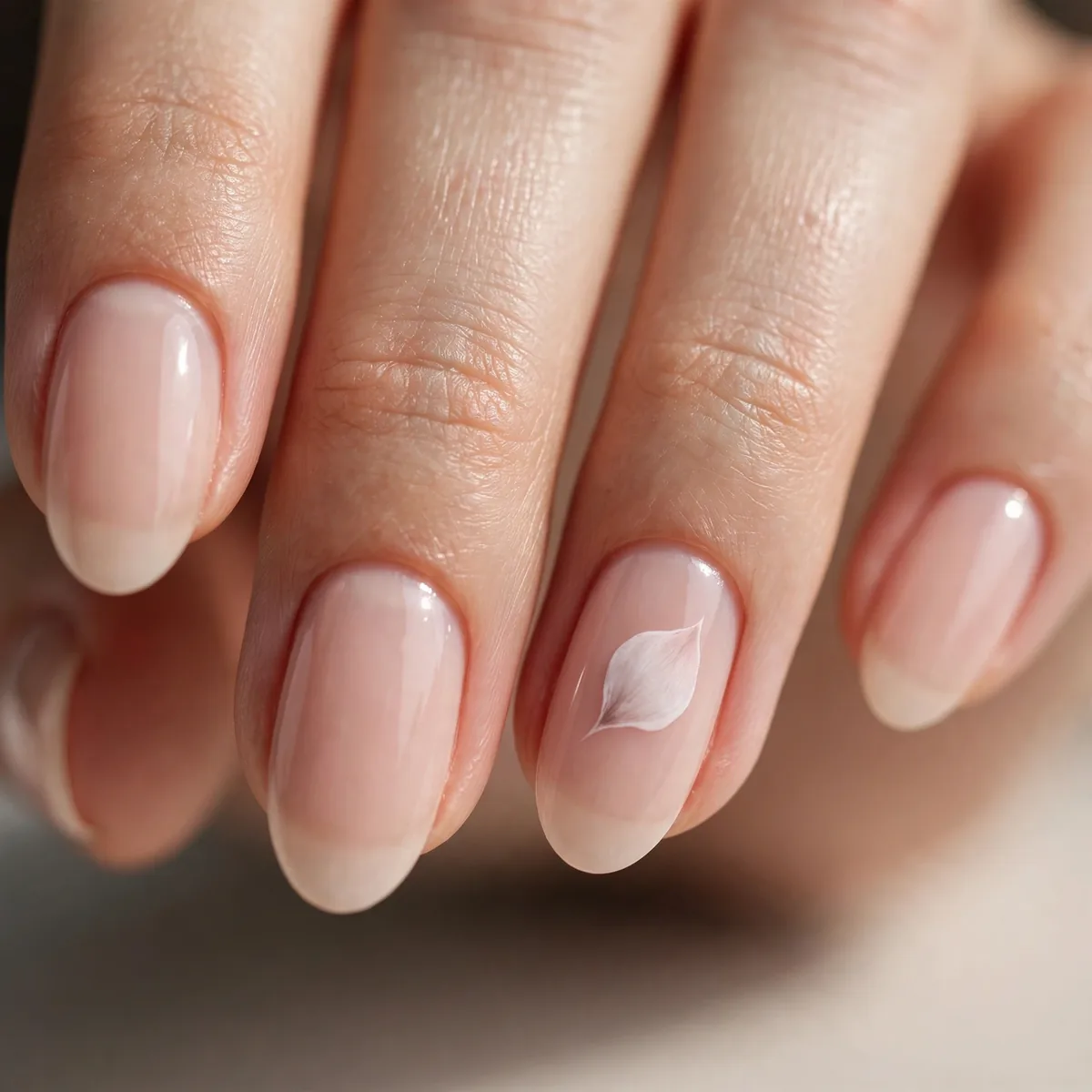 Minimalist single petal nail design