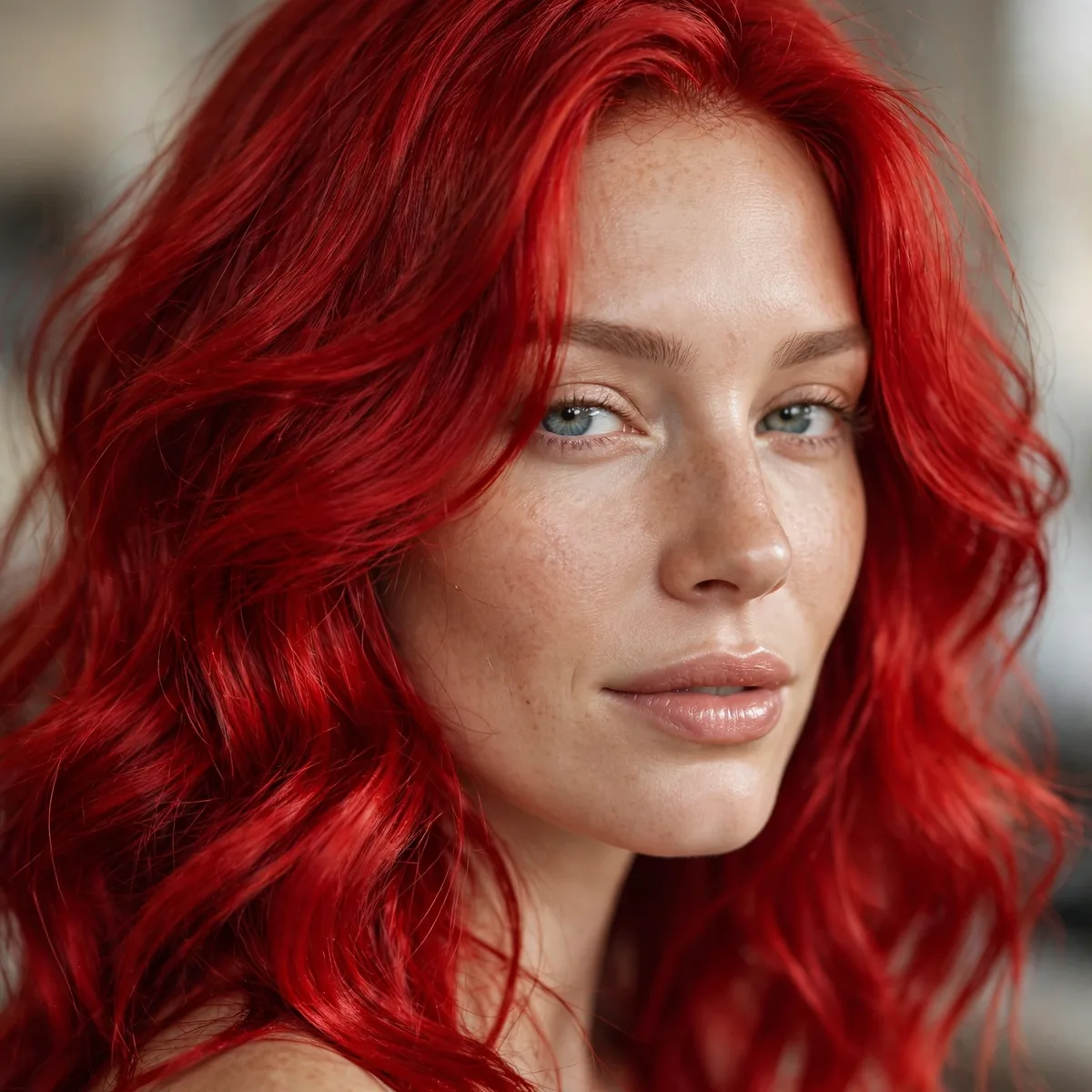 True bright cherry red hair color