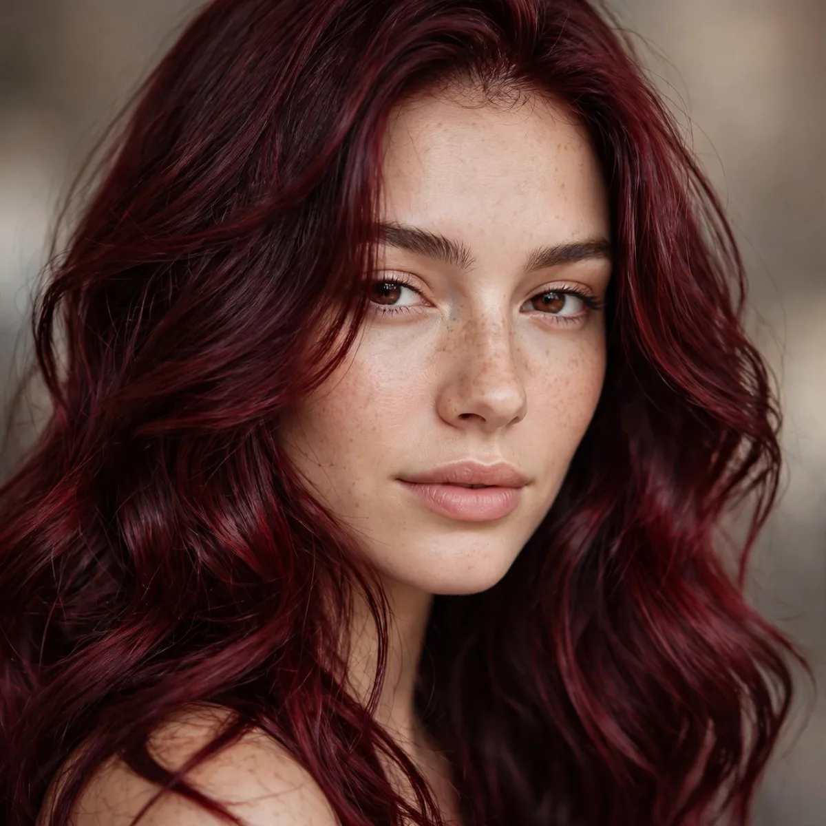 Dark cherry red hair color