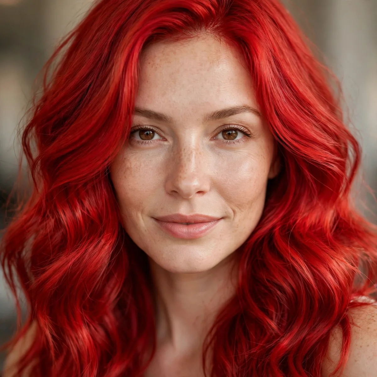 Bright vivid cherry red hair