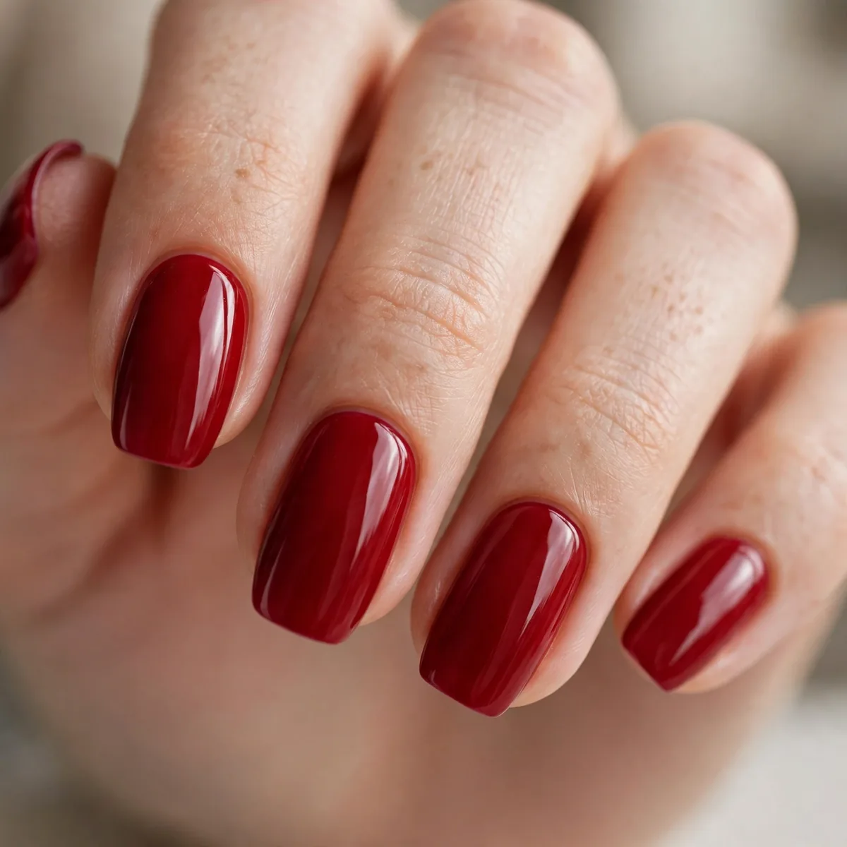 Deep nutcracker red christmas nails